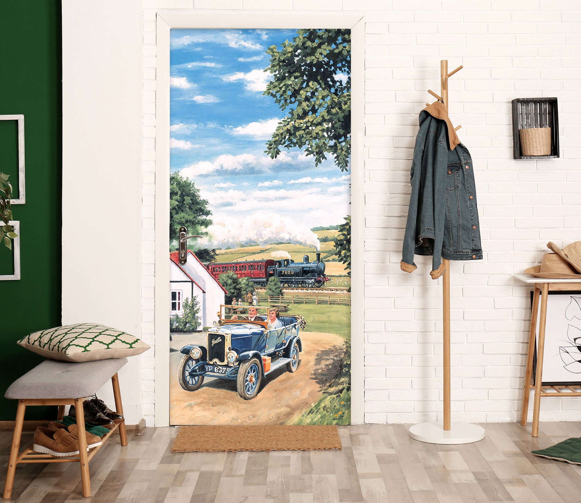 3D Train Tractor 10345 Trevor Mitchell Door Mural