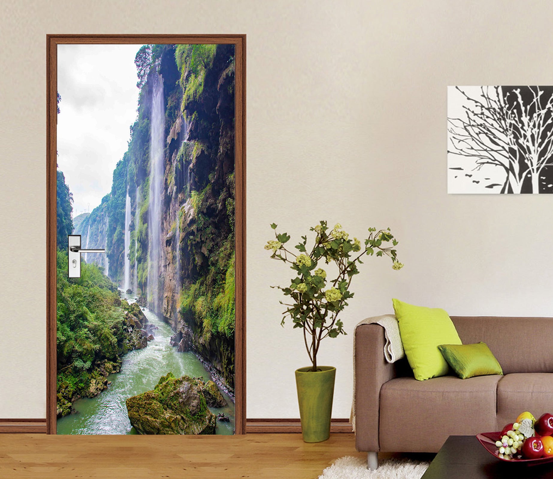 3D Mountain Gorge 25019 Door Mural