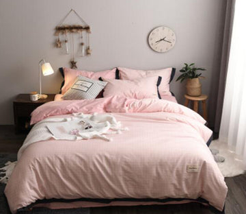 3D Light Pink 14027 Bed Pillowcases Quilt