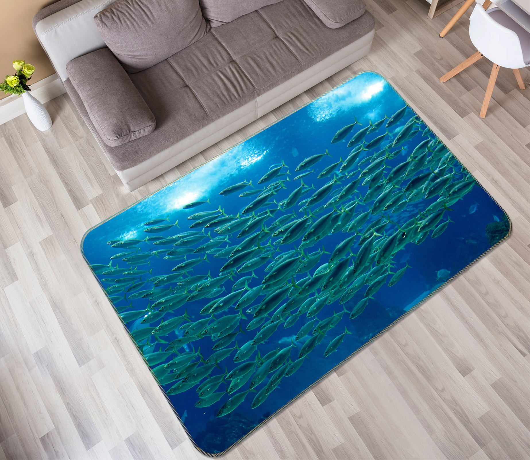 3D School Of Fish 38140 Animal Non Slip Rug Mat