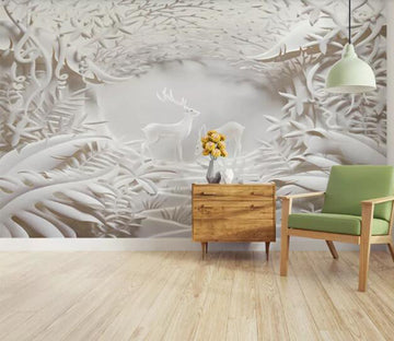 3D White Fawn WC1082 Wall Murals