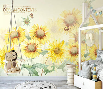 3D Sunflower 1125 Wall Murals Wallpaper AJ Wallpaper 2 