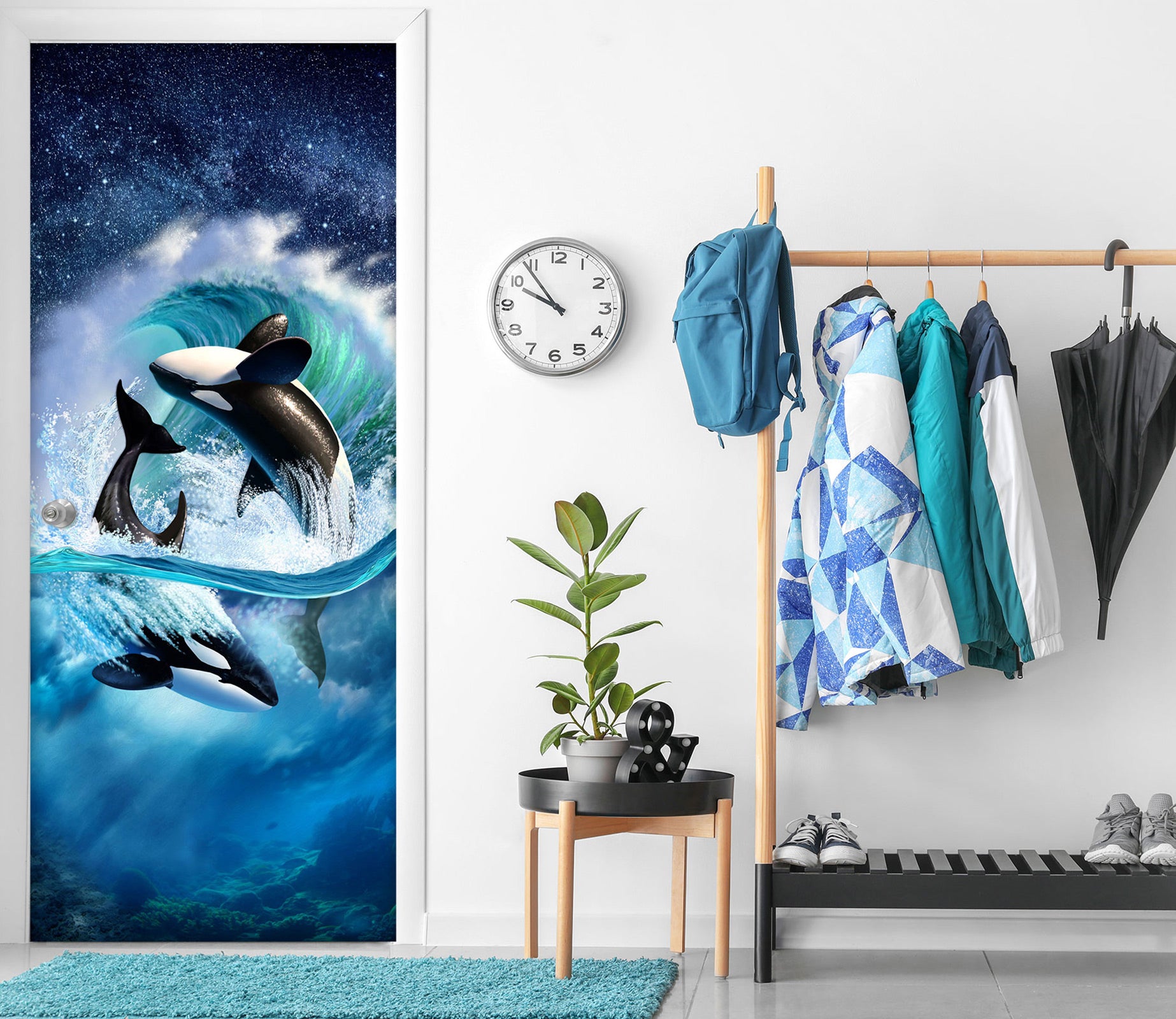 3D Waves Whale 112144 Jerry LoFaro Door Mural