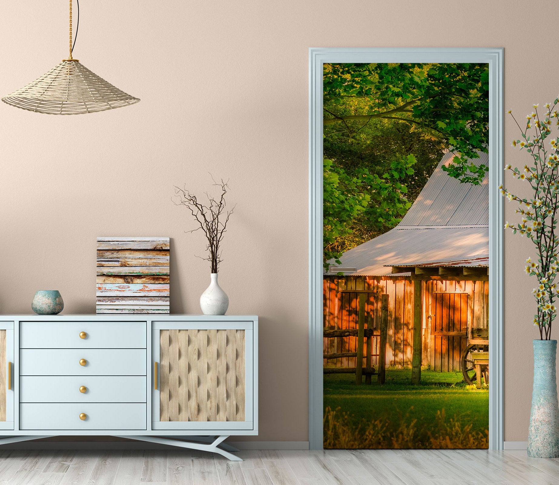 3D Lawn Tree House 10805 Beth Sheridan Door Mural