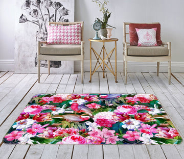 3D Pink Garden 120 Uta Naumann Rug Non Slip Rug Mat