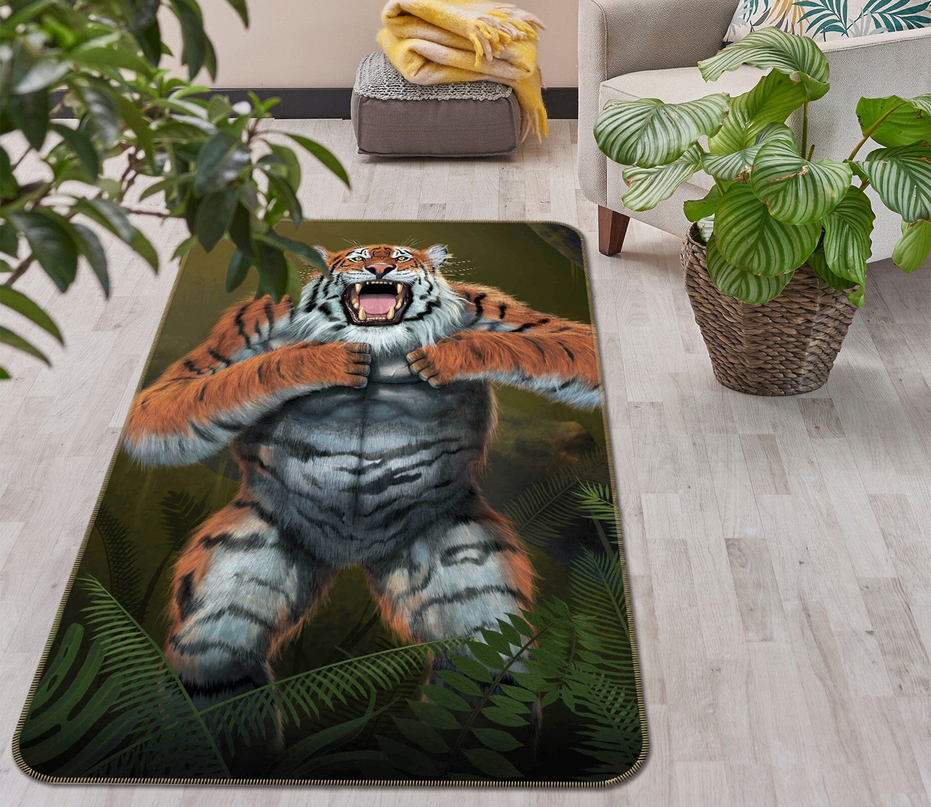 3D Tigerilla 1075 Vincent Hie Rug Non Slip Rug Mat Mat AJ Creativity Home 