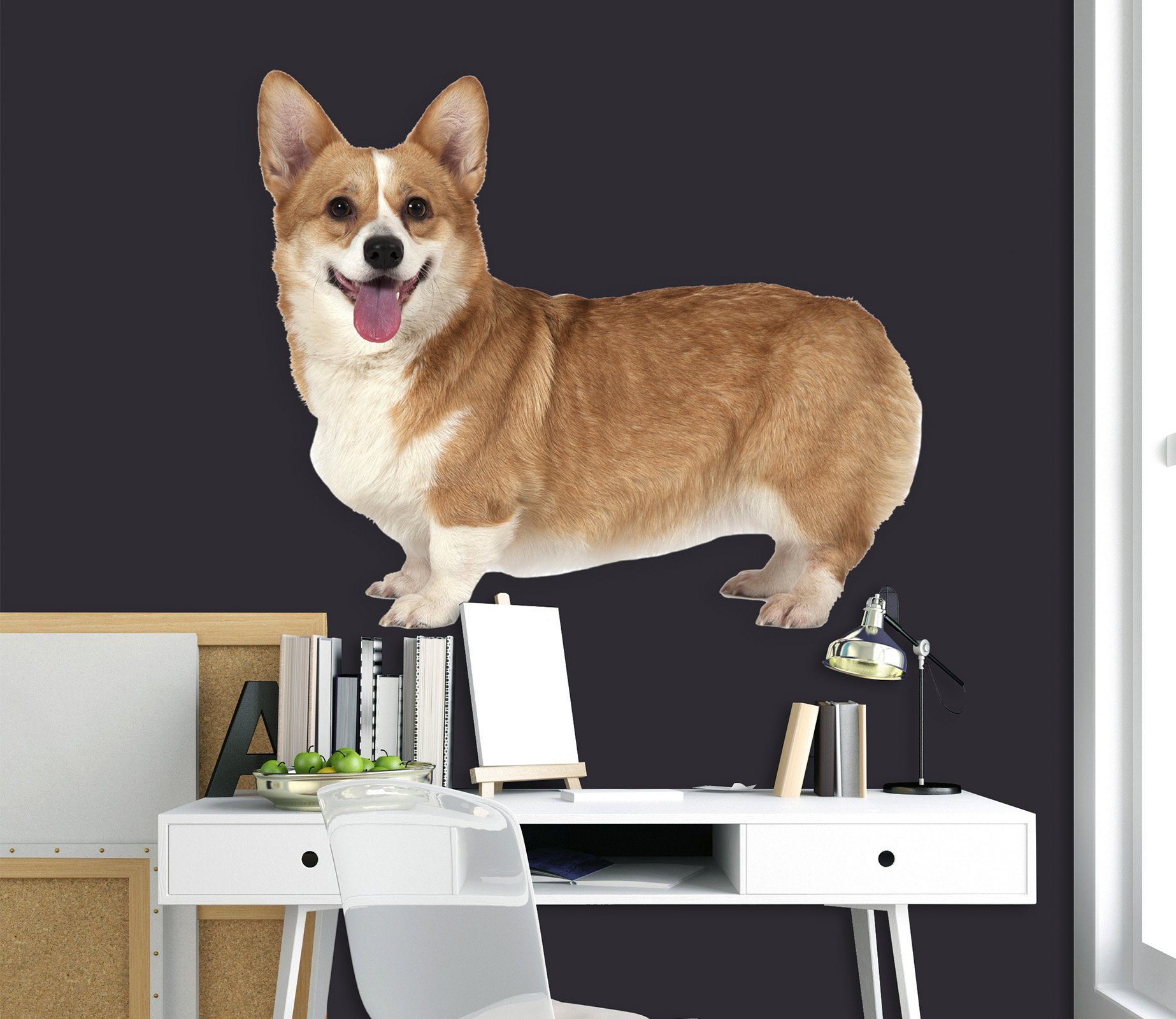 3D Smiley Dog 017 Animals Wall Stickers Wallpaper AJ Wallpaper 