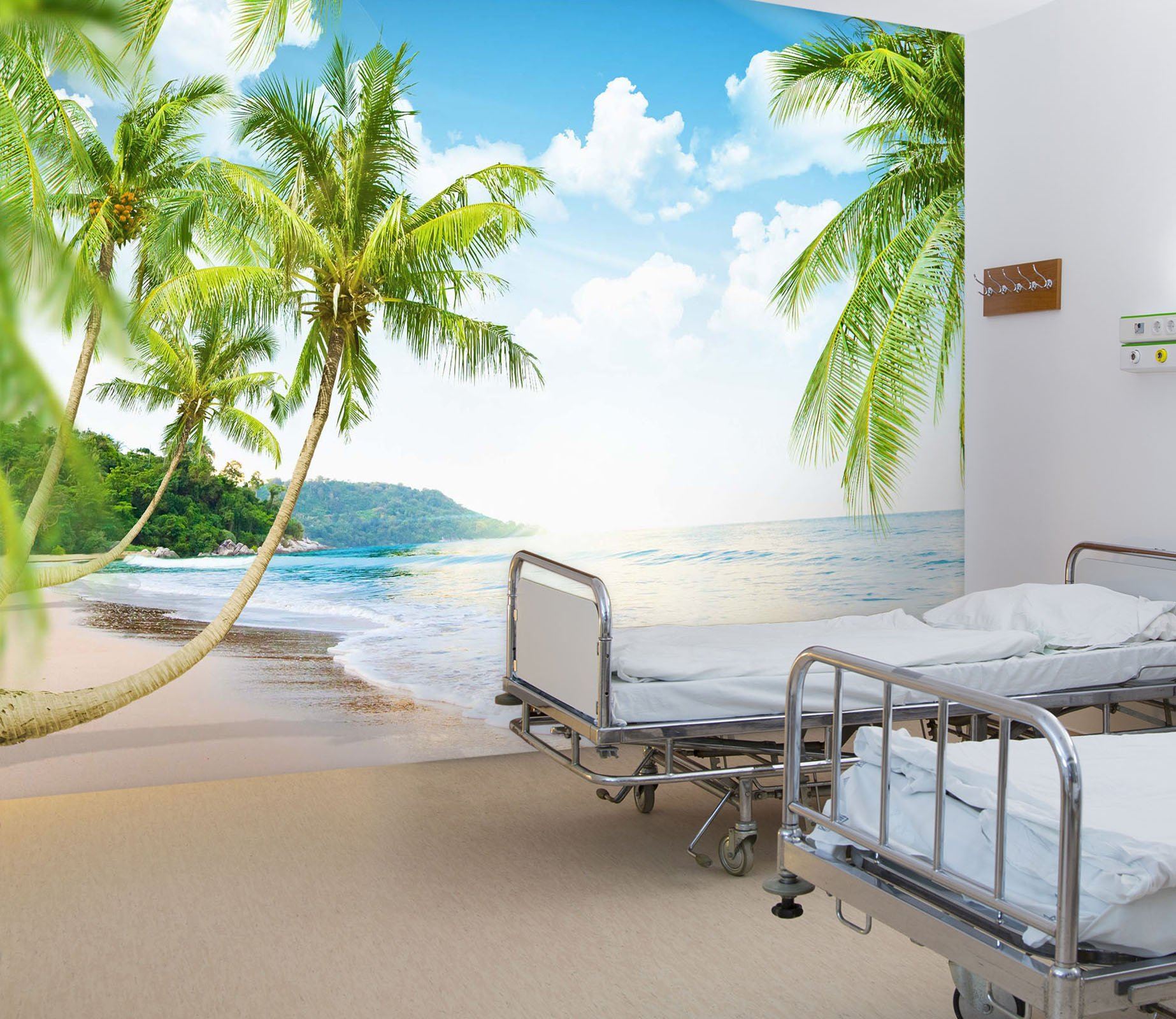 3D Beach Coconut Tree 006 Wall Murals Wallpaper AJ Wallpaper 2 