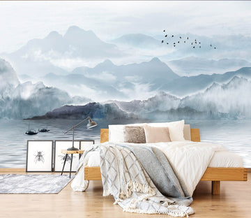 3D Mountain River 1416 Wall Murals