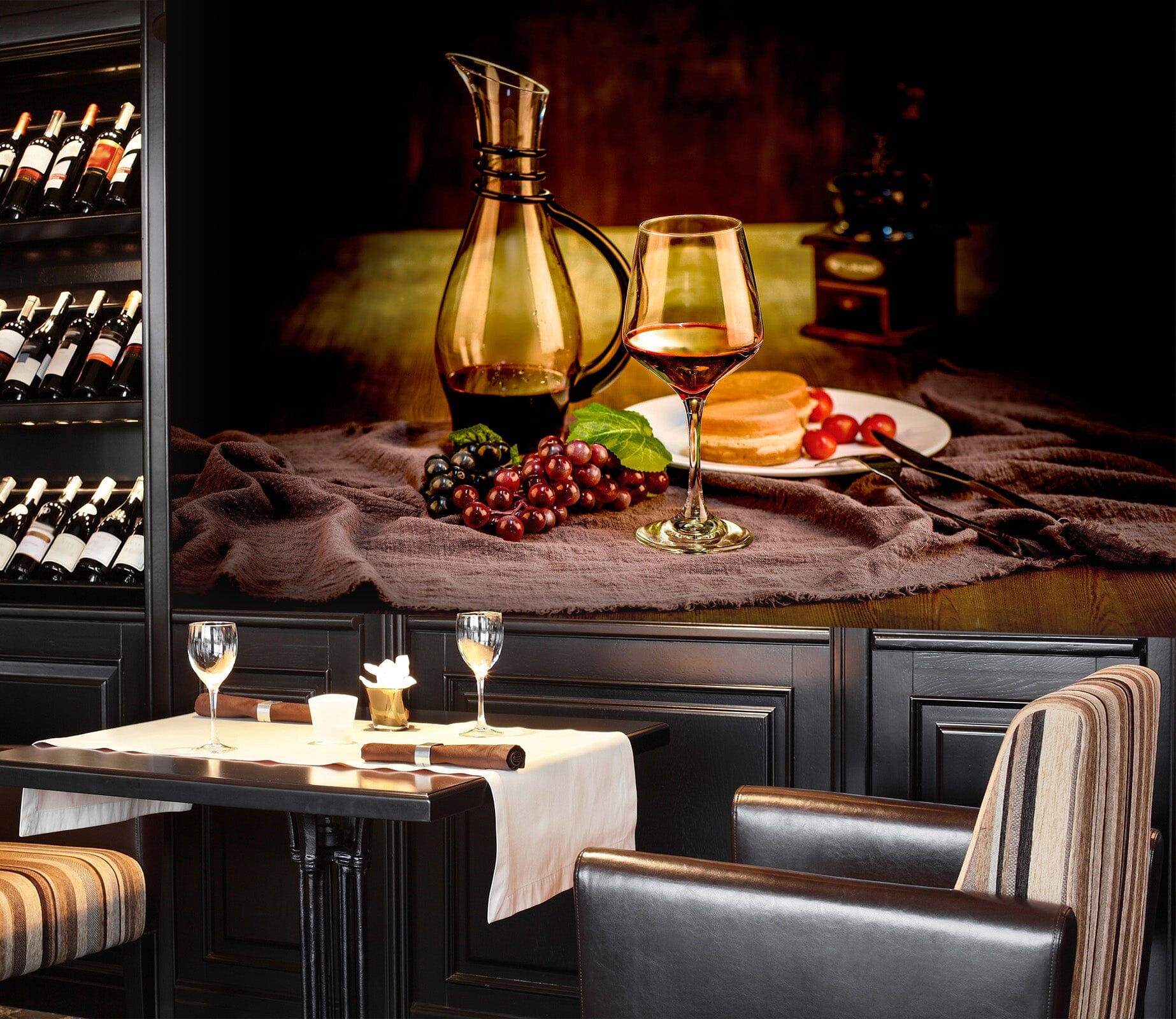 3D Red Wine Dinner 1445 Wall Murals Wallpaper AJ Wallpaper 2 