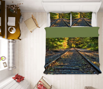 3D Railway Forest 1030 Jerry LoFaro bedding Bed Pillowcases Quilt