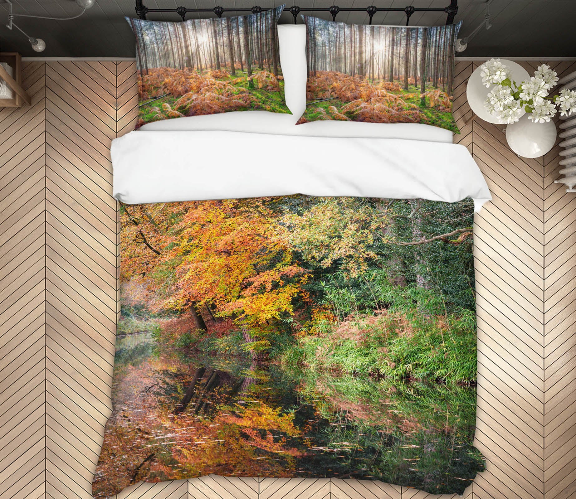 3D Leaves River 7232 Assaf Frank Bedding Bed Pillowcases Quilt Cover Duvet Cover