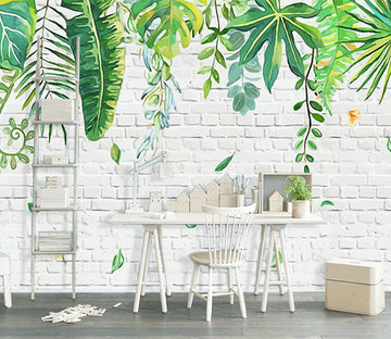 3D Green Vine Leaves WG110 Wall Murals