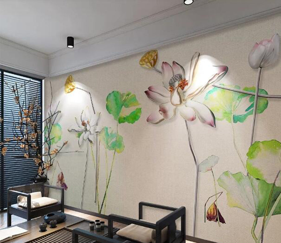 3D Lotus Seed WC499 Wall Murals