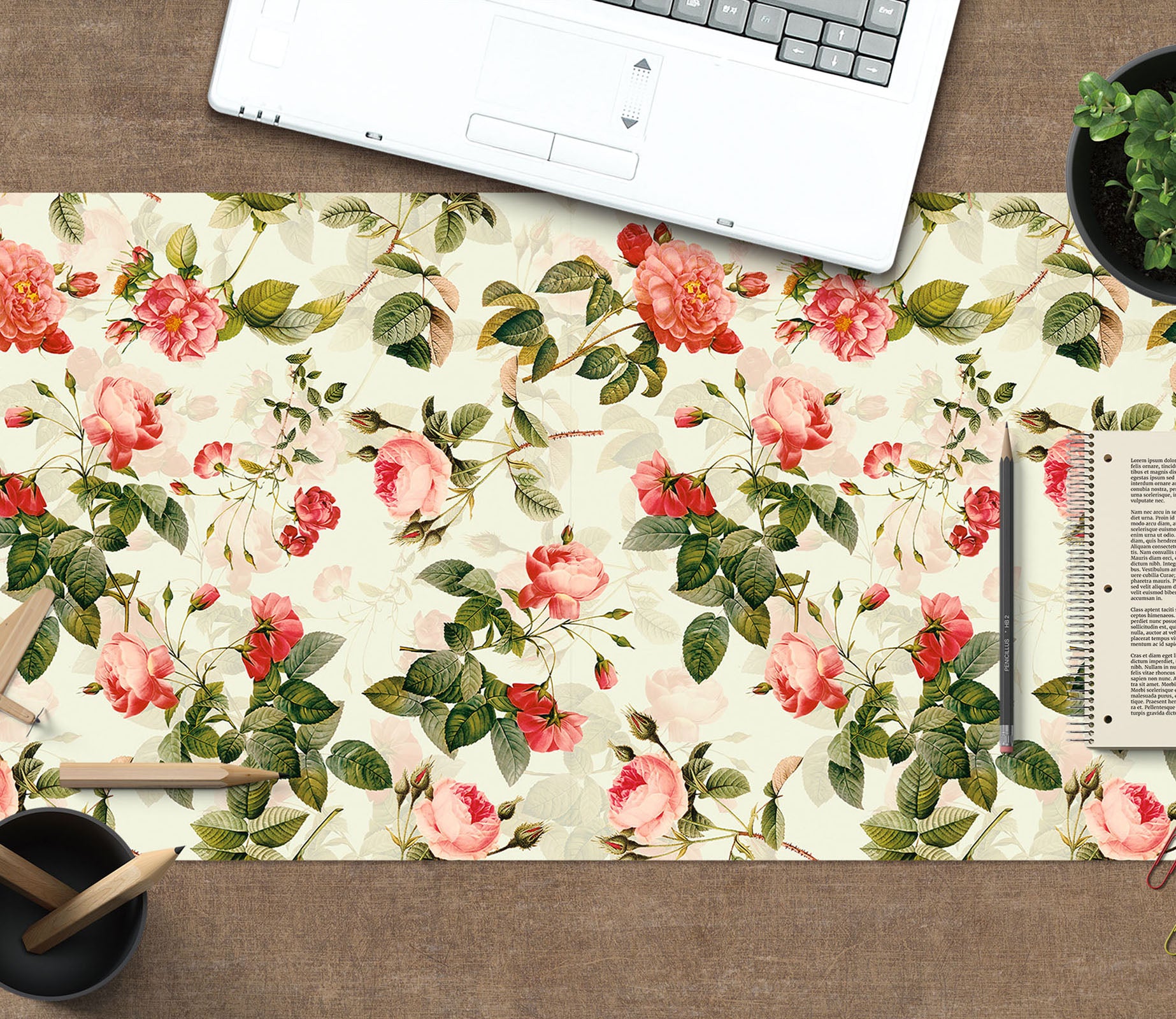 3D Rose Branch 120165 Uta Naumann Desk Mat