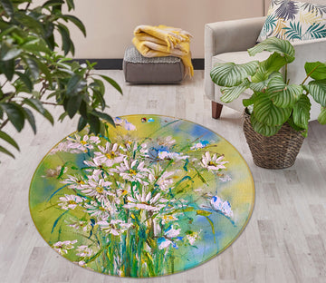 3D Painted Bouquet 831 Skromova Marina Rug Round Non Slip Rug Mat