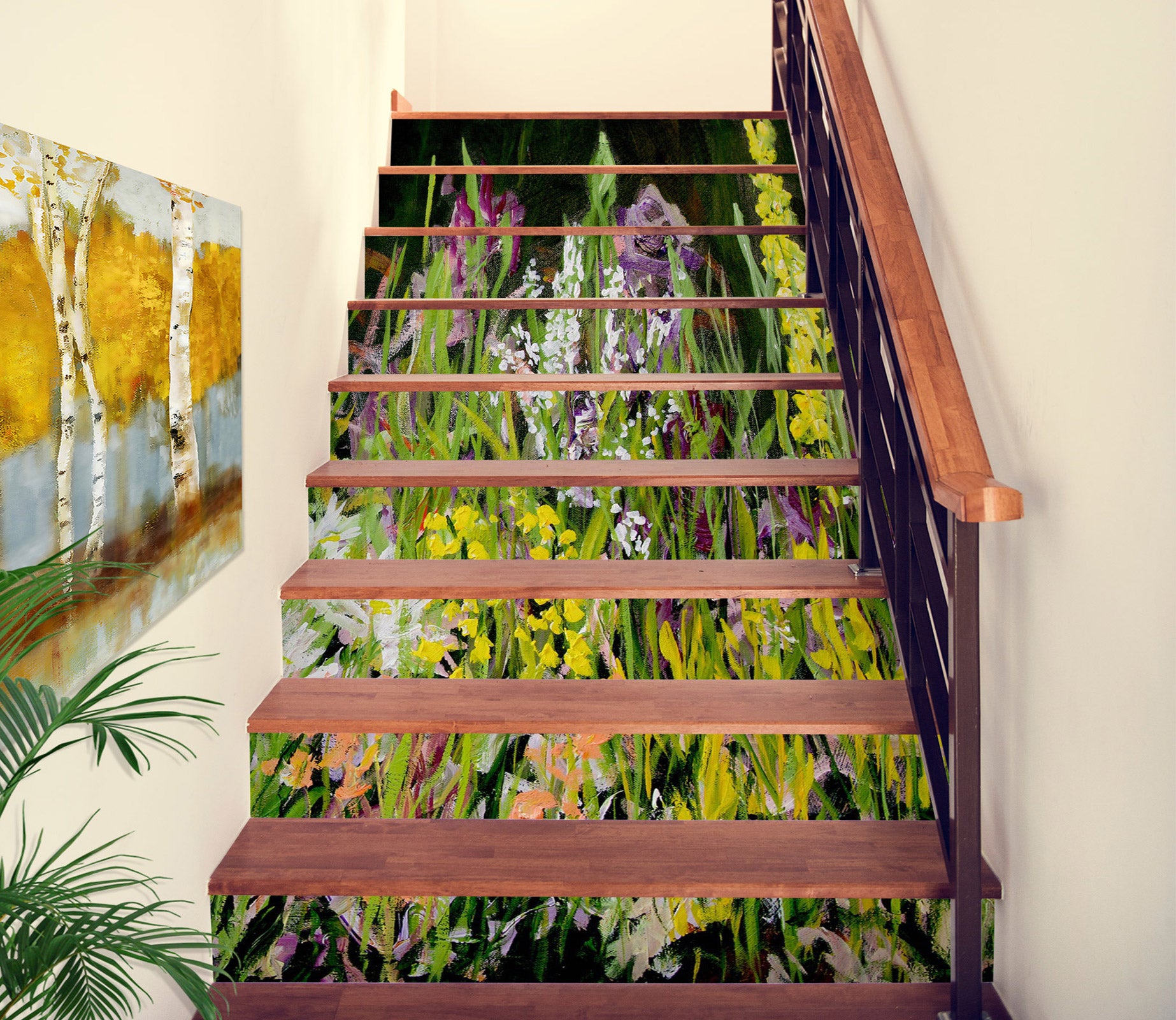 3D Leaves Flower Bush 9052 Allan P. Friedlander Stair Risers