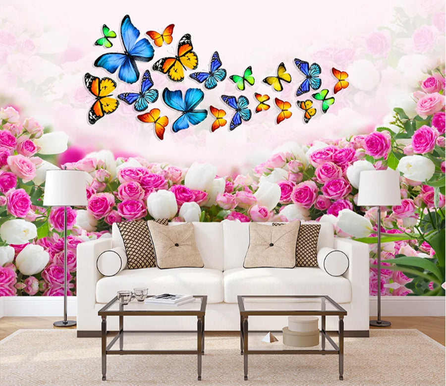 3D Rose Field WC1900 Wall Murals