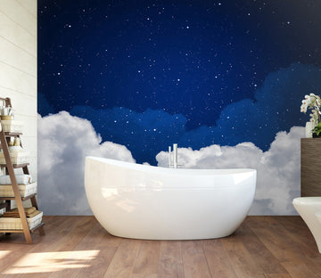 3D White Clouds Night Sky 084 Wall Murals Wallpaper AJ Wallpaper 2 