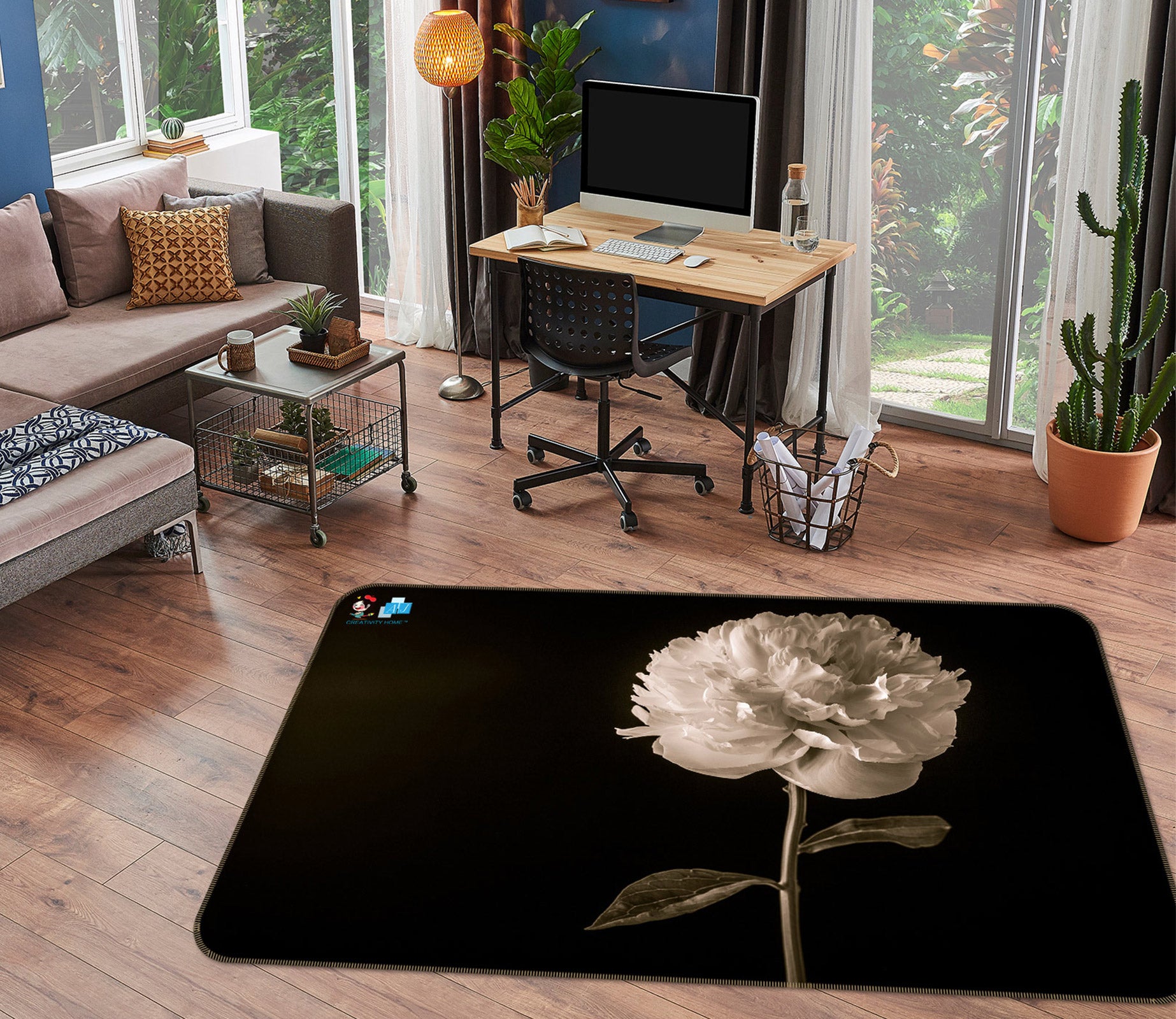 3D Elegant Flower 6821 Assaf Frank Rug Non Slip Rug Mat