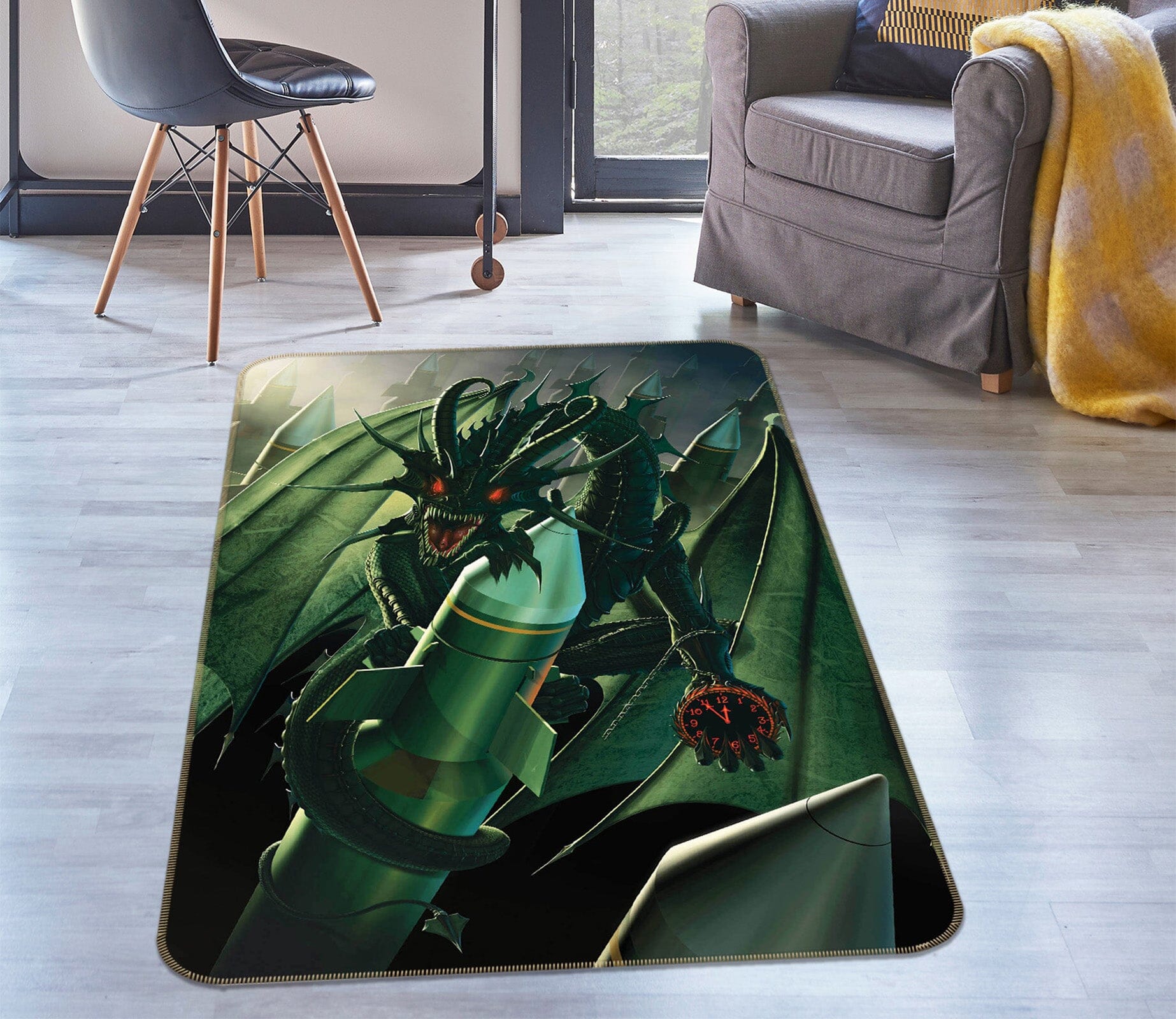 3D Doom Dragon 1031 Vincent Hie Rug Non Slip Rug Mat Mat AJ Creativity Home 