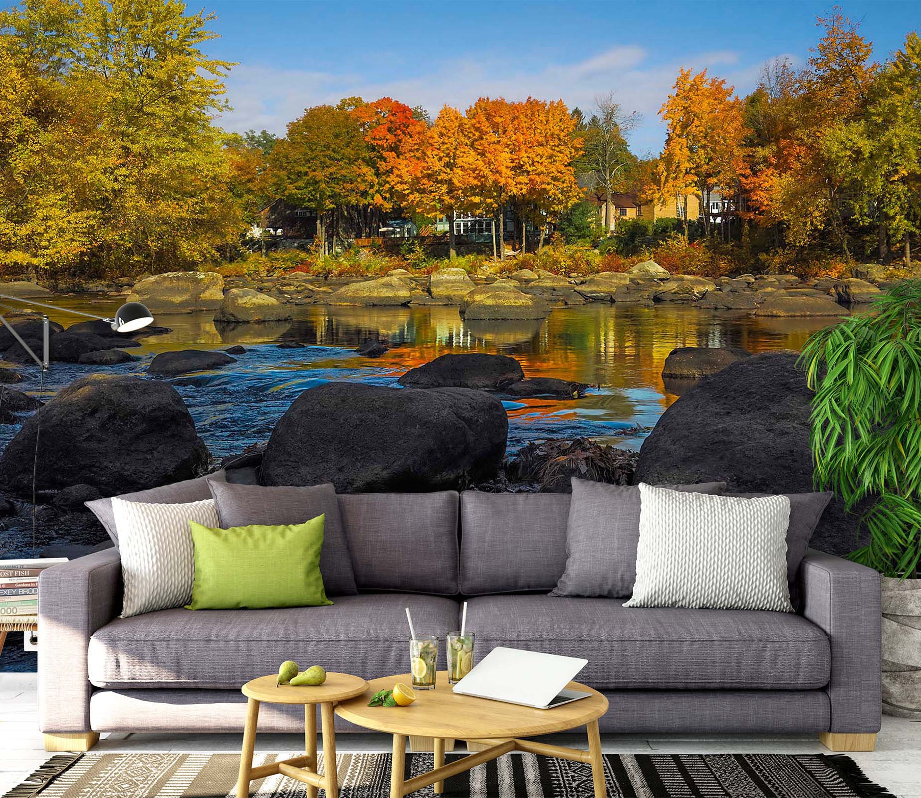 3D Autumn Forest 114 Jerry LoFaro Wall Mural Wall Murals