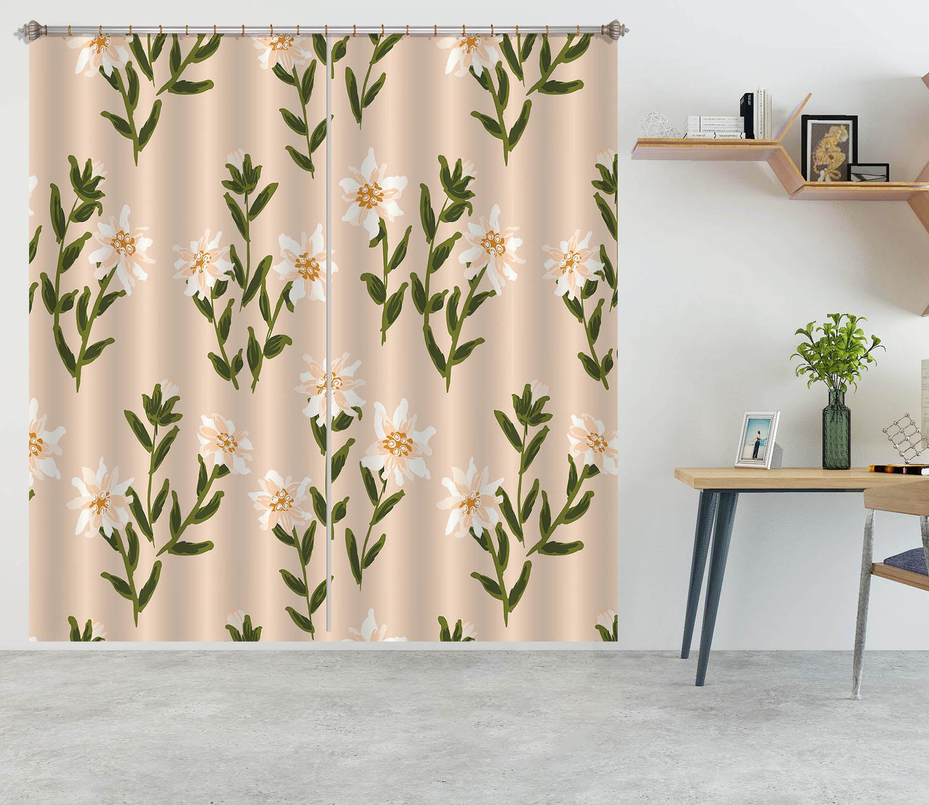 3D Flower Branch Pattern 11160 Kashmira Jayaprakash Curtain Curtains Drapes