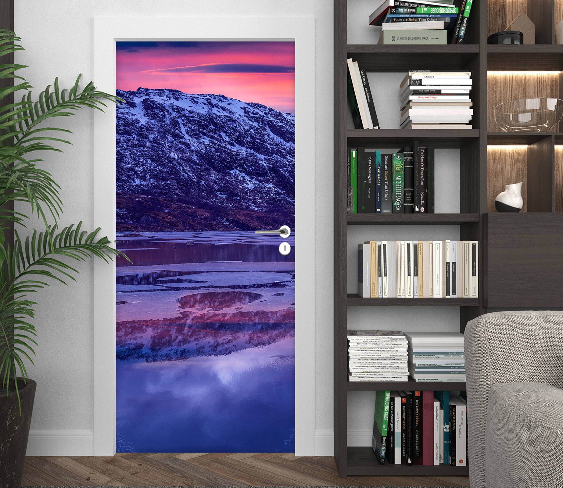 3D Stone Lake Sunset 11585 Marco Carmassi Door Mural