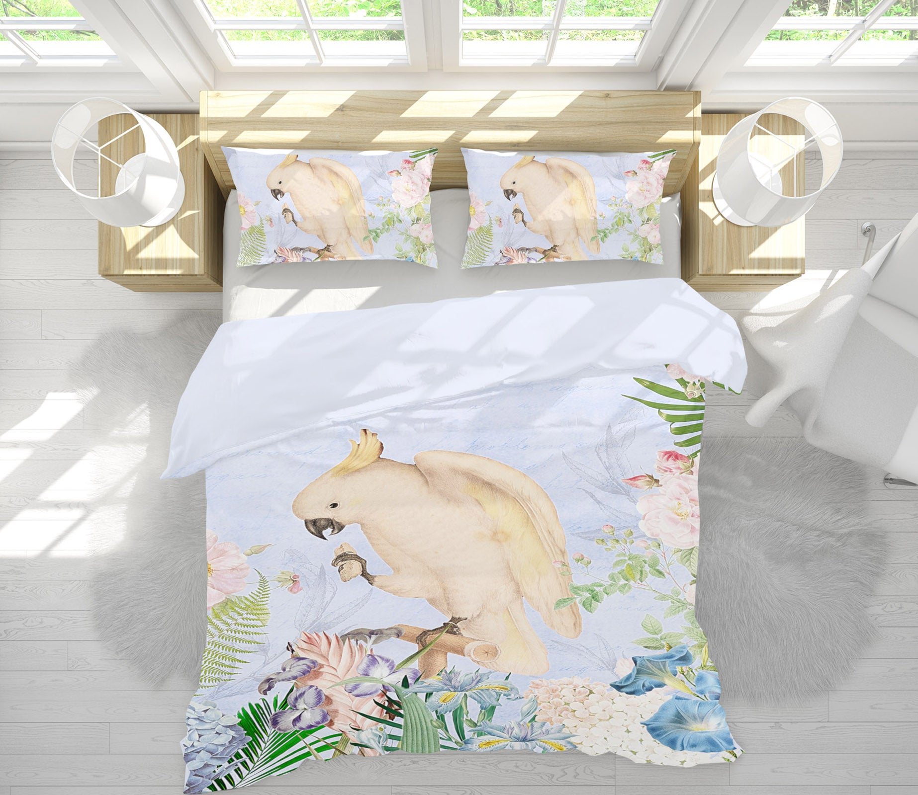 3D Flower Branch Parrot 18151 Uta Naumann Bedding Bed Pillowcases Quilt