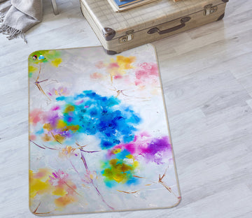 3D Watercolor Flowers 1300 Skromova Marina Rug Non Slip Rug Mat