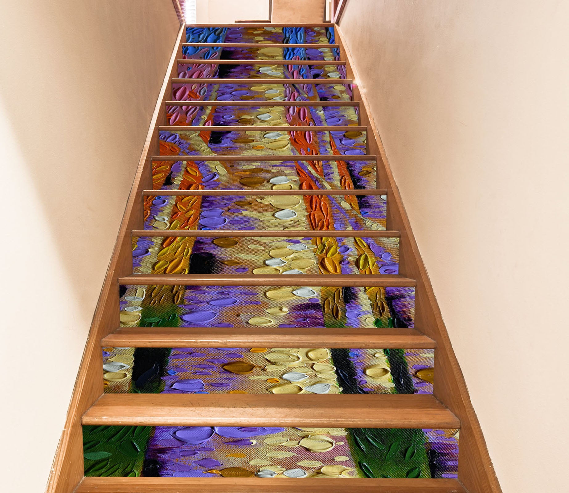 3D Tree Trunk Oil Painting 96156 Dena Tollefson Stair Risers