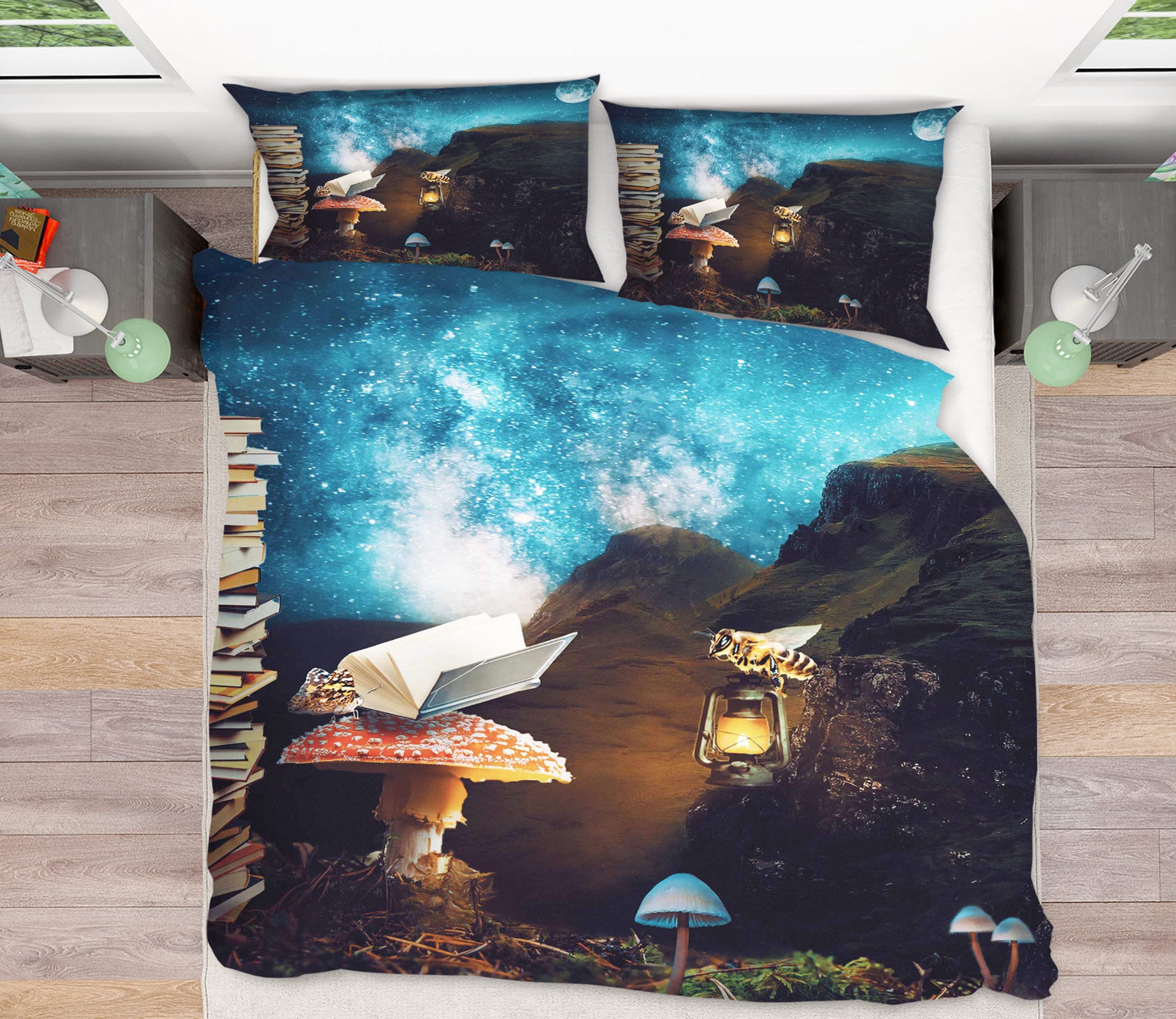 3D Starry Sky Mushroom Book Lamp 8526 Beth Sheridan Bedding Bed Pillowcases Quilt