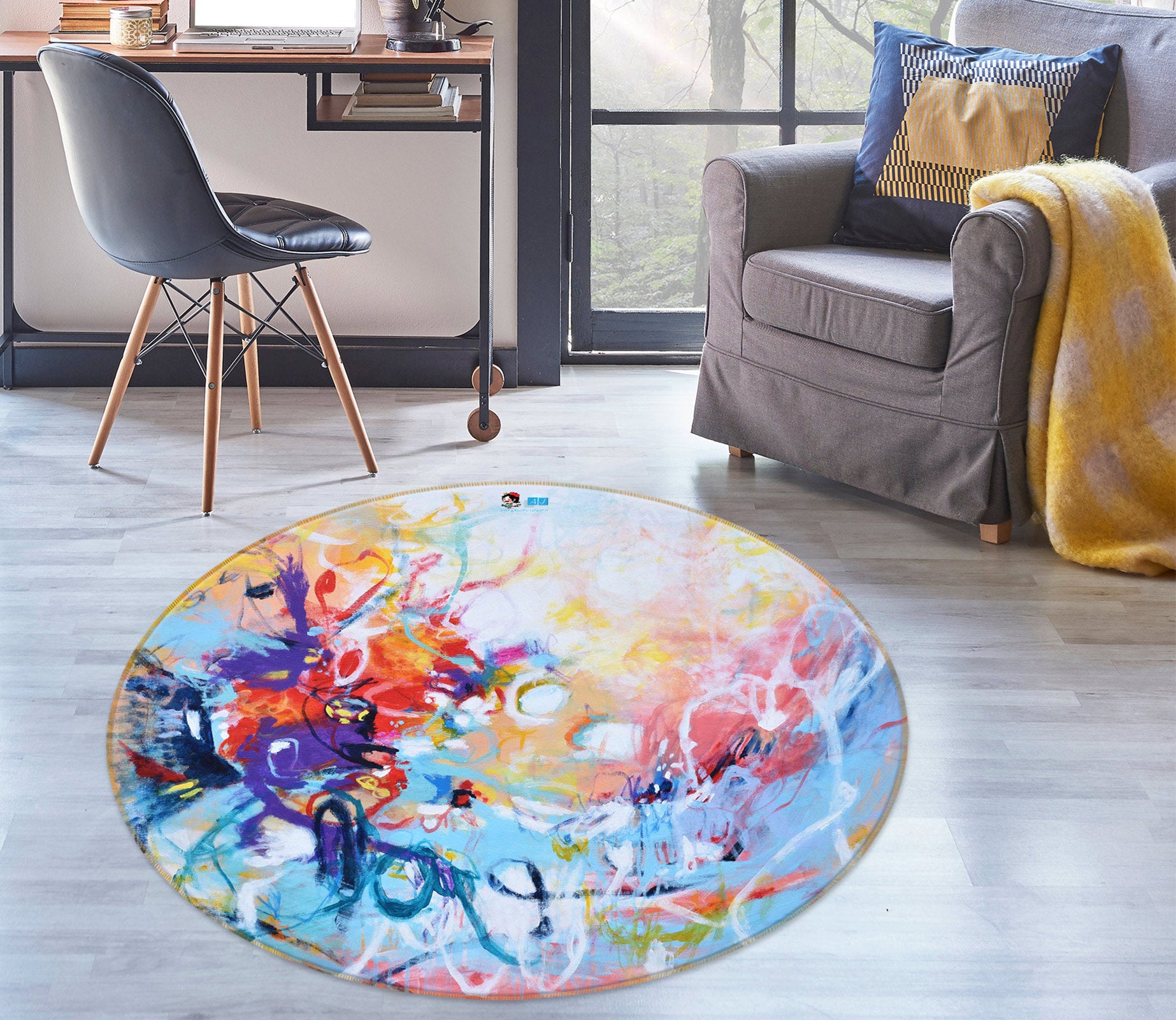 3D Art Paintings 1350 Misako Chida Rug Round Non Slip Rug Mat