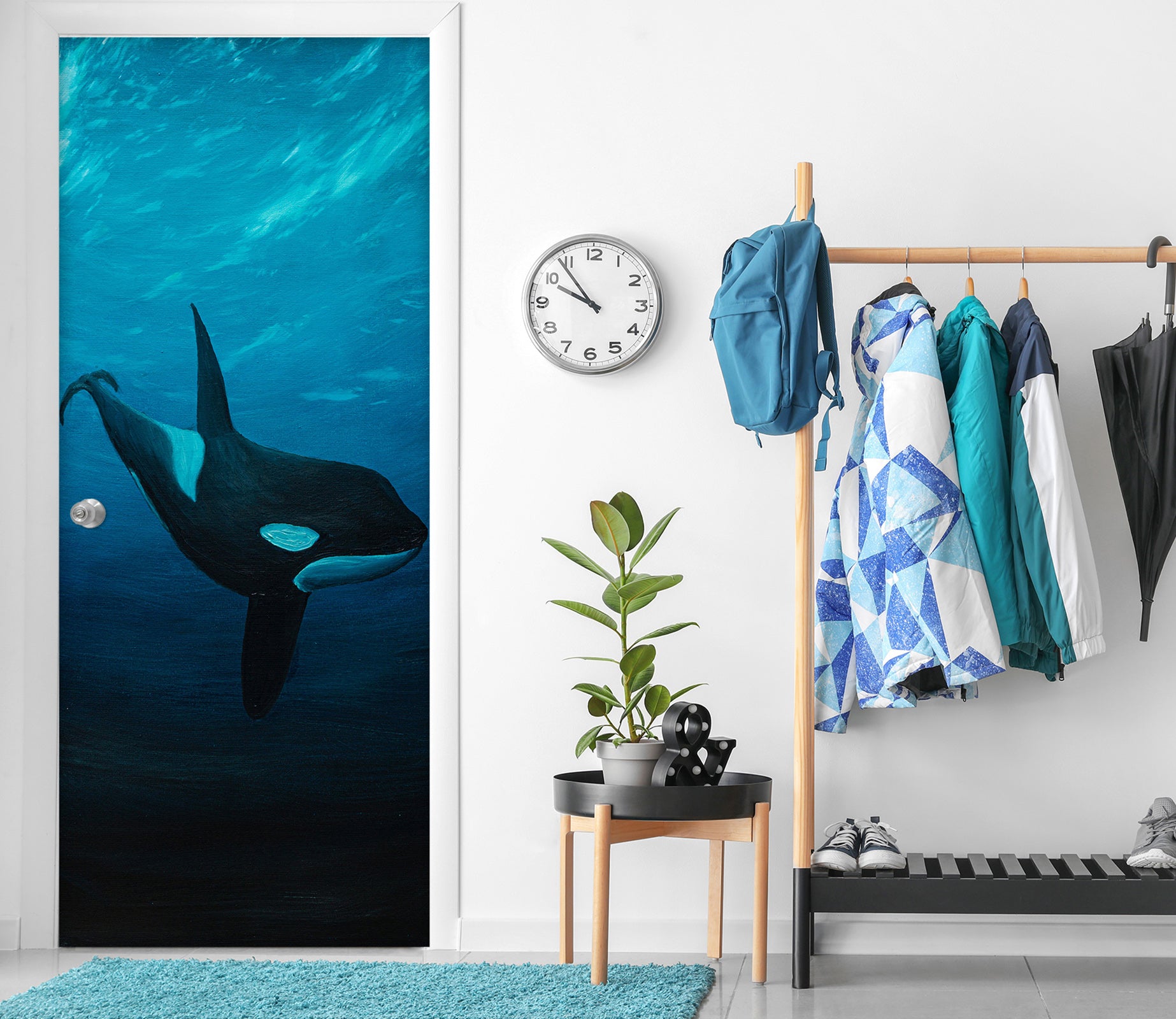 3D Whale 9447 Marina Zotova Door Mural