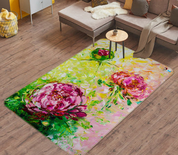 3D Pink Flower 1284 Skromova Marina Rug Non Slip Rug Mat