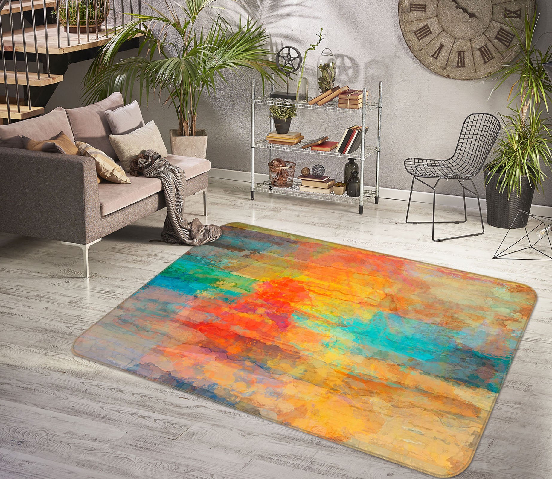 3D Color Graffiti 124 Michael Tienhaara Rug Non Slip Rug Mat