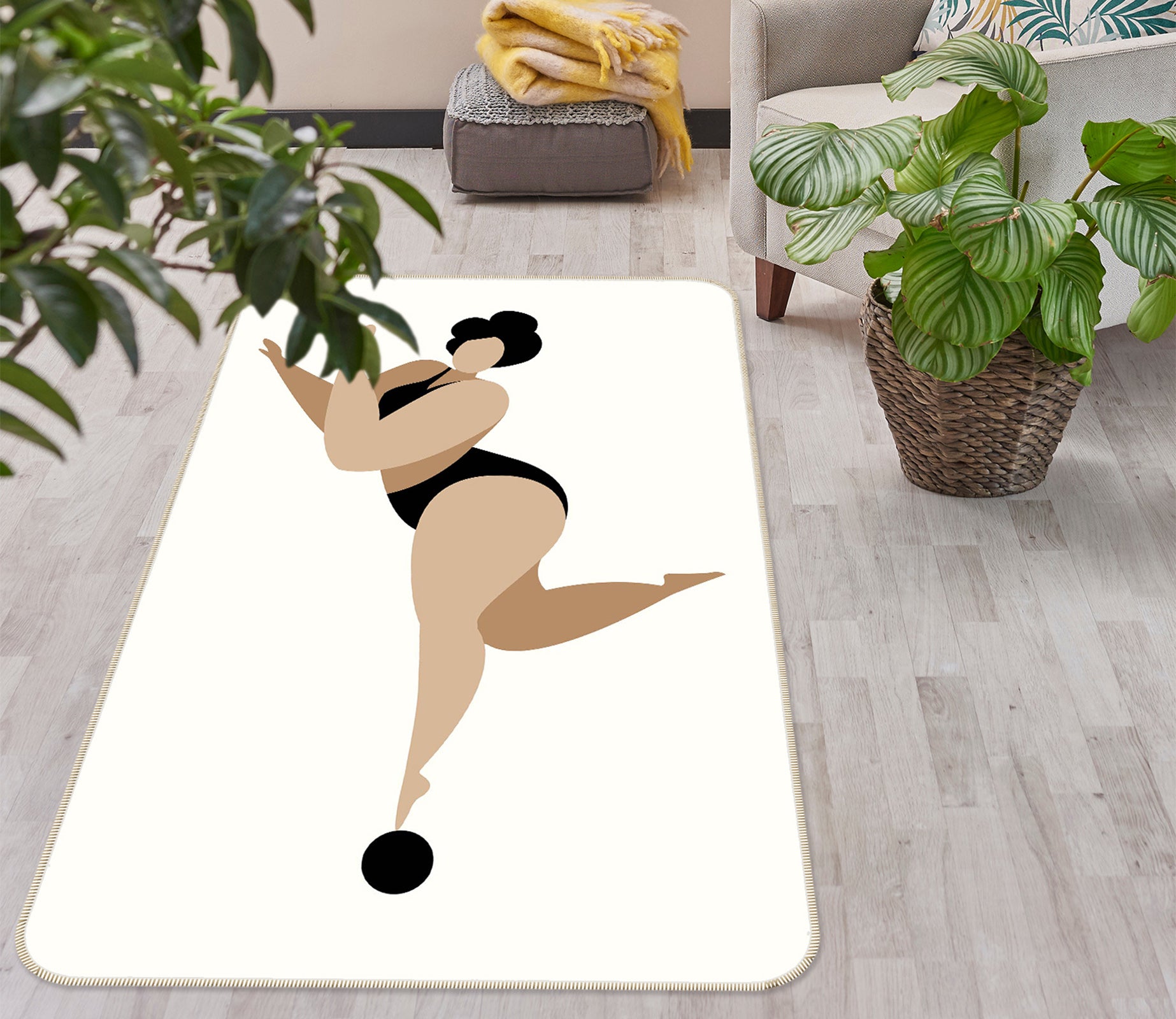 3D Gymnastics Motion 1034 Boris Draschoff Rug Non Slip Rug Mat