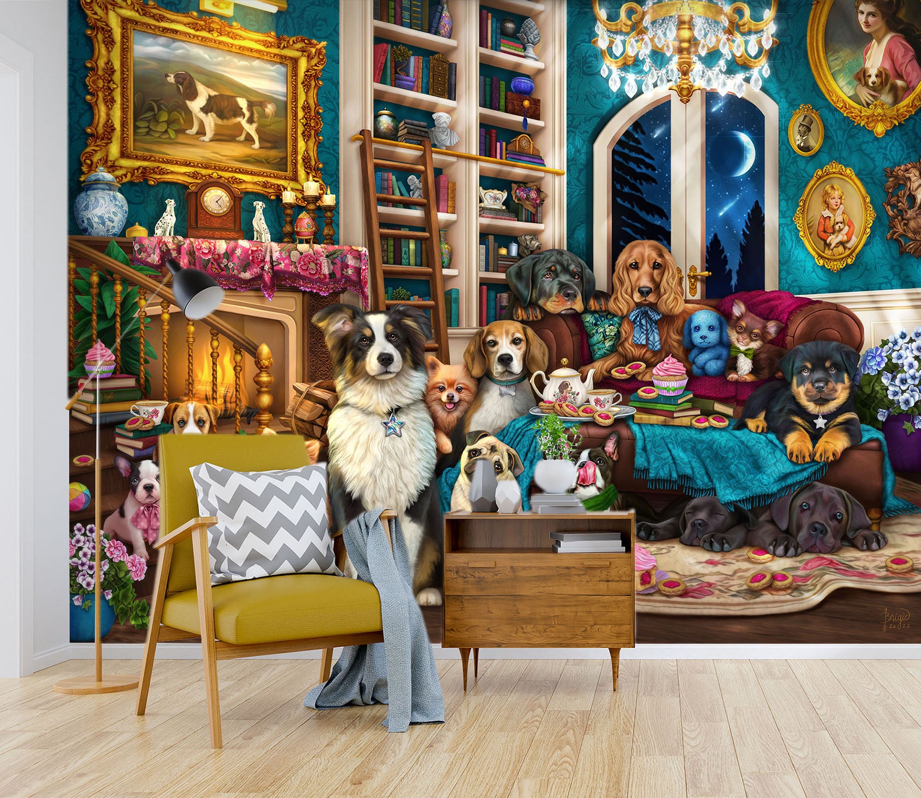 3D Pet Party 8771 Brigid Ashwood Wall Mural Wall Murals