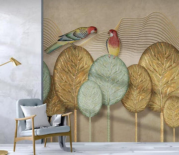 3D Leaf Bird 564 Wall Murals Wallpaper AJ Wallpaper 2 