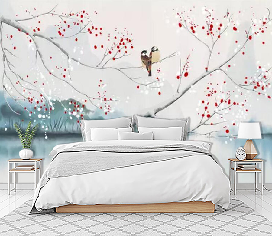 3D Plum Tree Bird WC582 Wall Murals