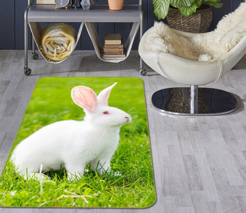 3D White Rabbit 38184 Animal Non Slip Rug Mat