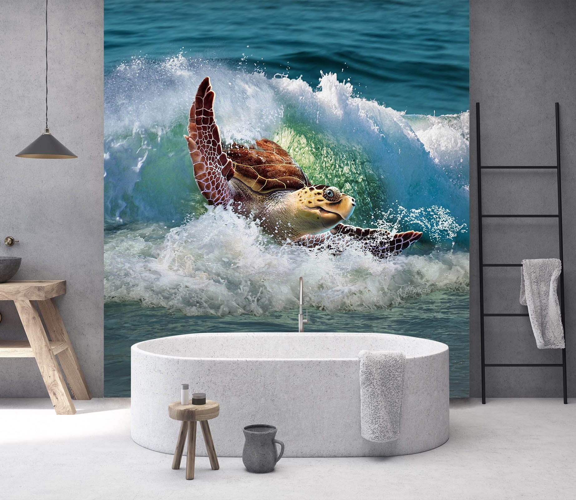 3D Sea Turtle 111 Jerry LoFaro Wall Mural Wall Murals Wallpaper AJ Wallpaper 2 