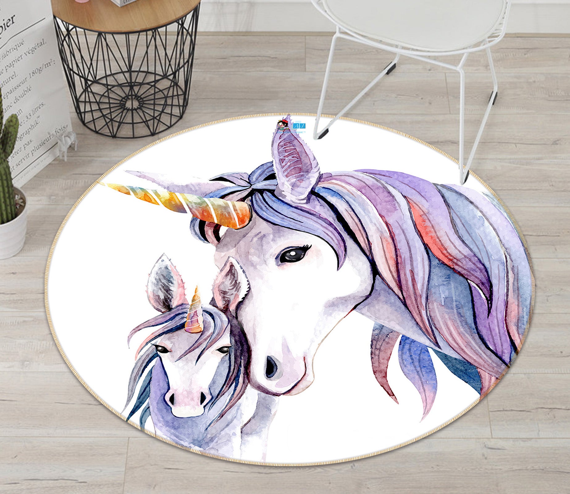 3D Unicorn 74298 Round Non Slip Rug Mat