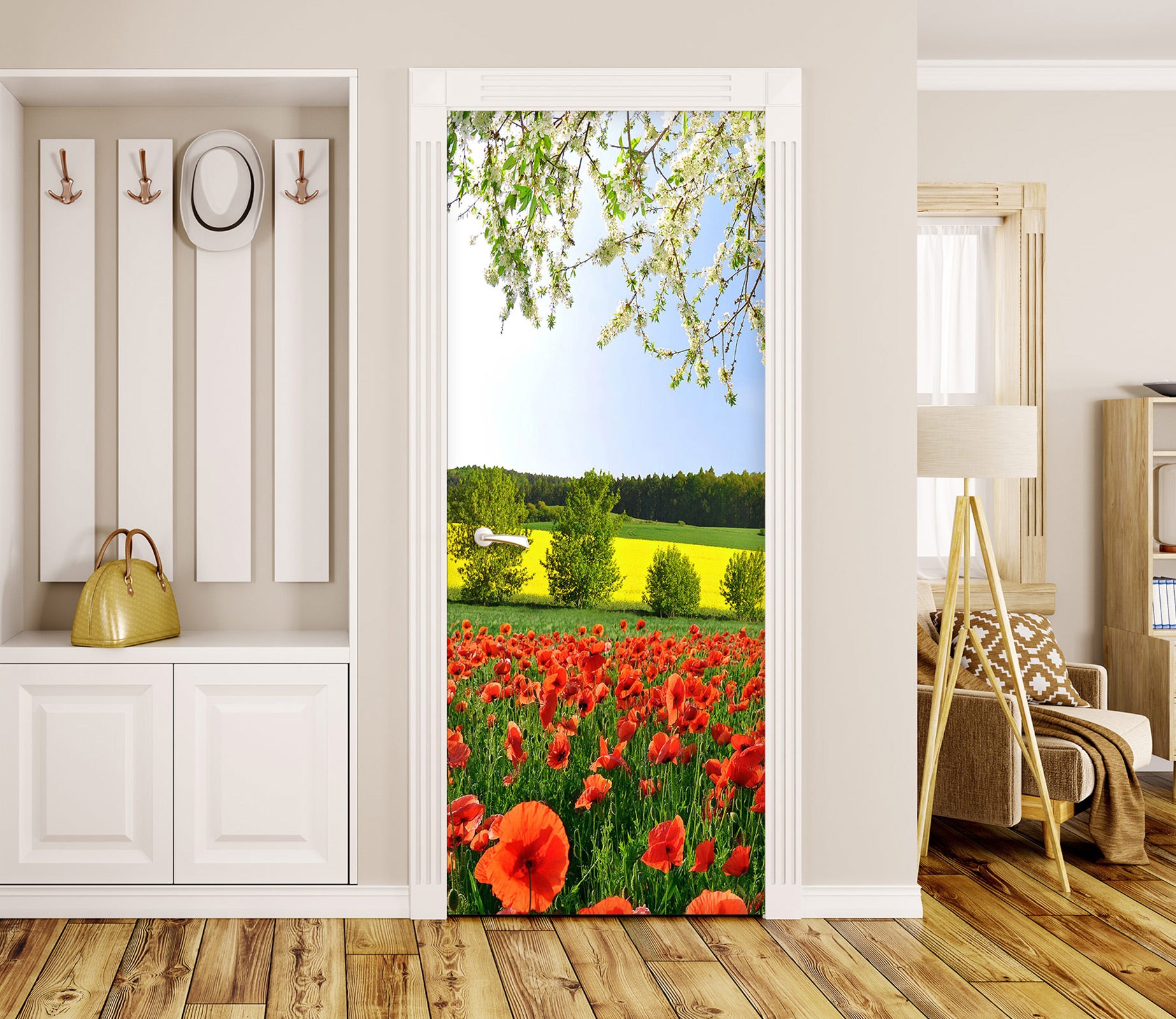 3D Flower Bush 24063 Door Mural