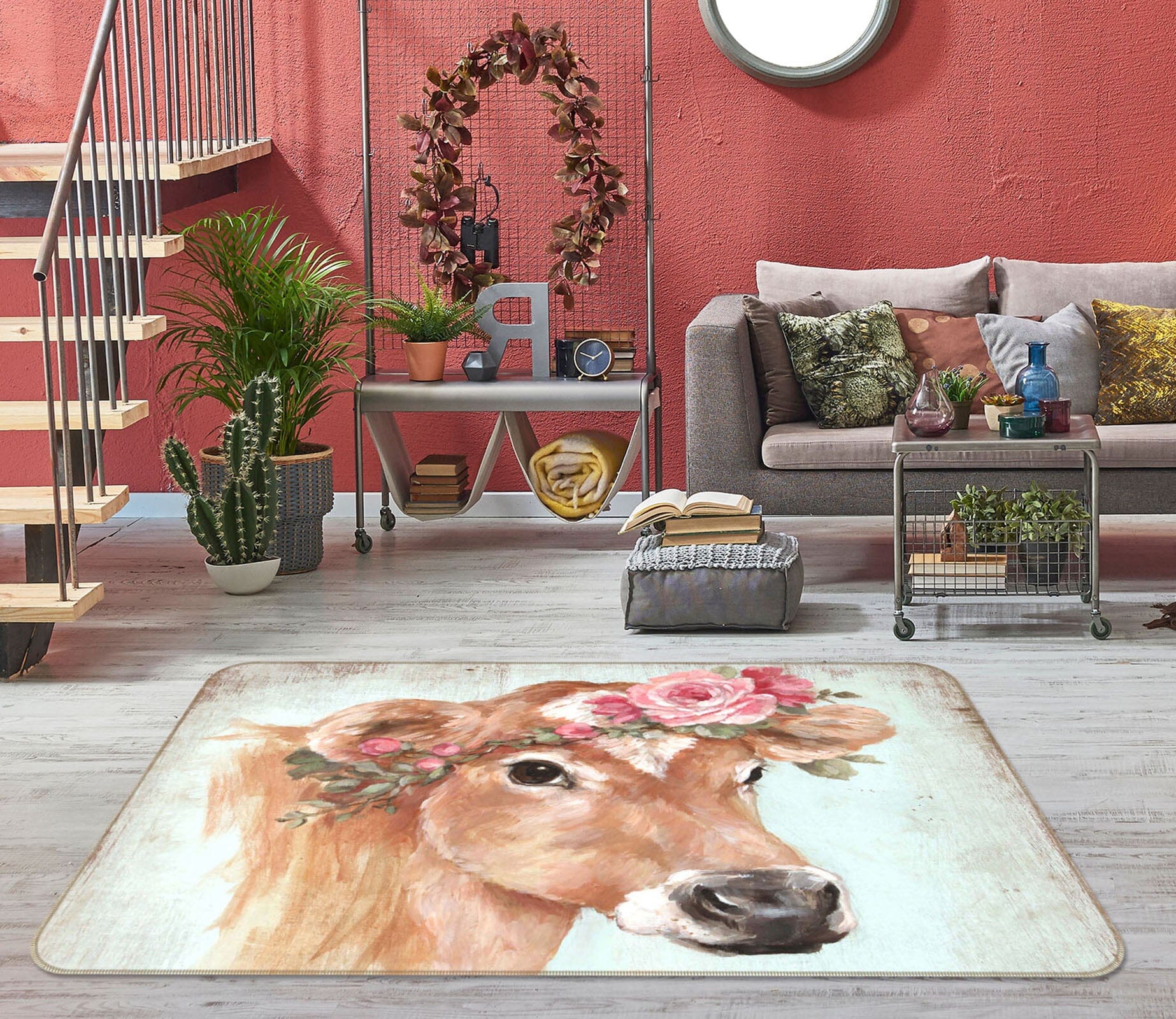 3D Horse Rose 1010 Debi Coules Rug Non Slip Rug Mat Mat AJ Creativity Home 