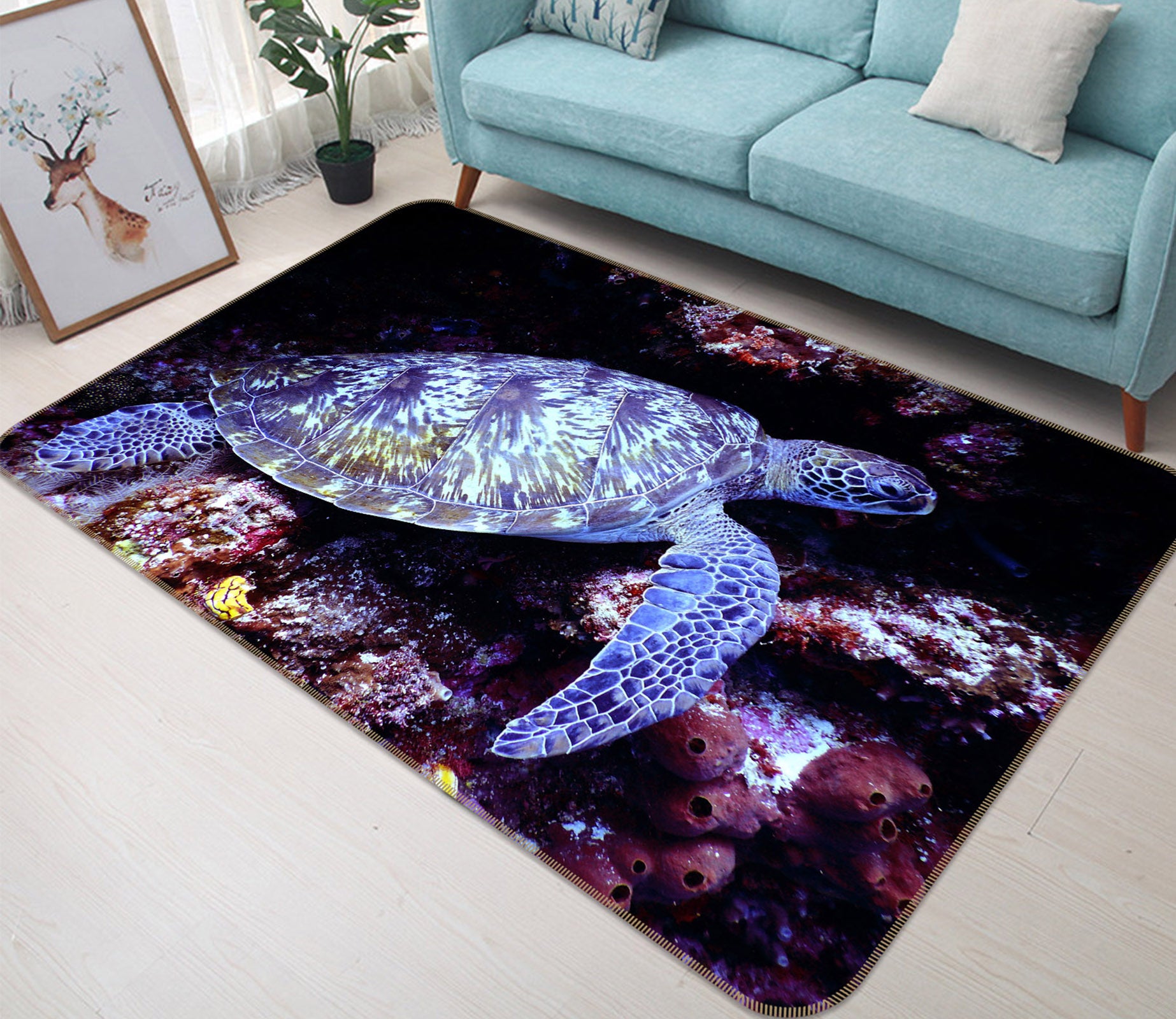 3D Sea Turtle 69006 Animal Non Slip Rug Mat