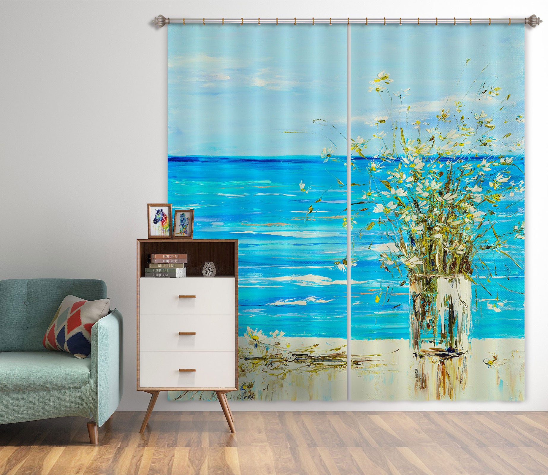 3D Marine Vase 384 Skromova Marina Curtain Curtains Drapes