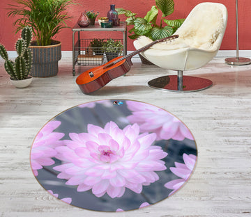 3D Pink Flower 7510 Assaf Frank Rug Round Non Slip Rug Mat