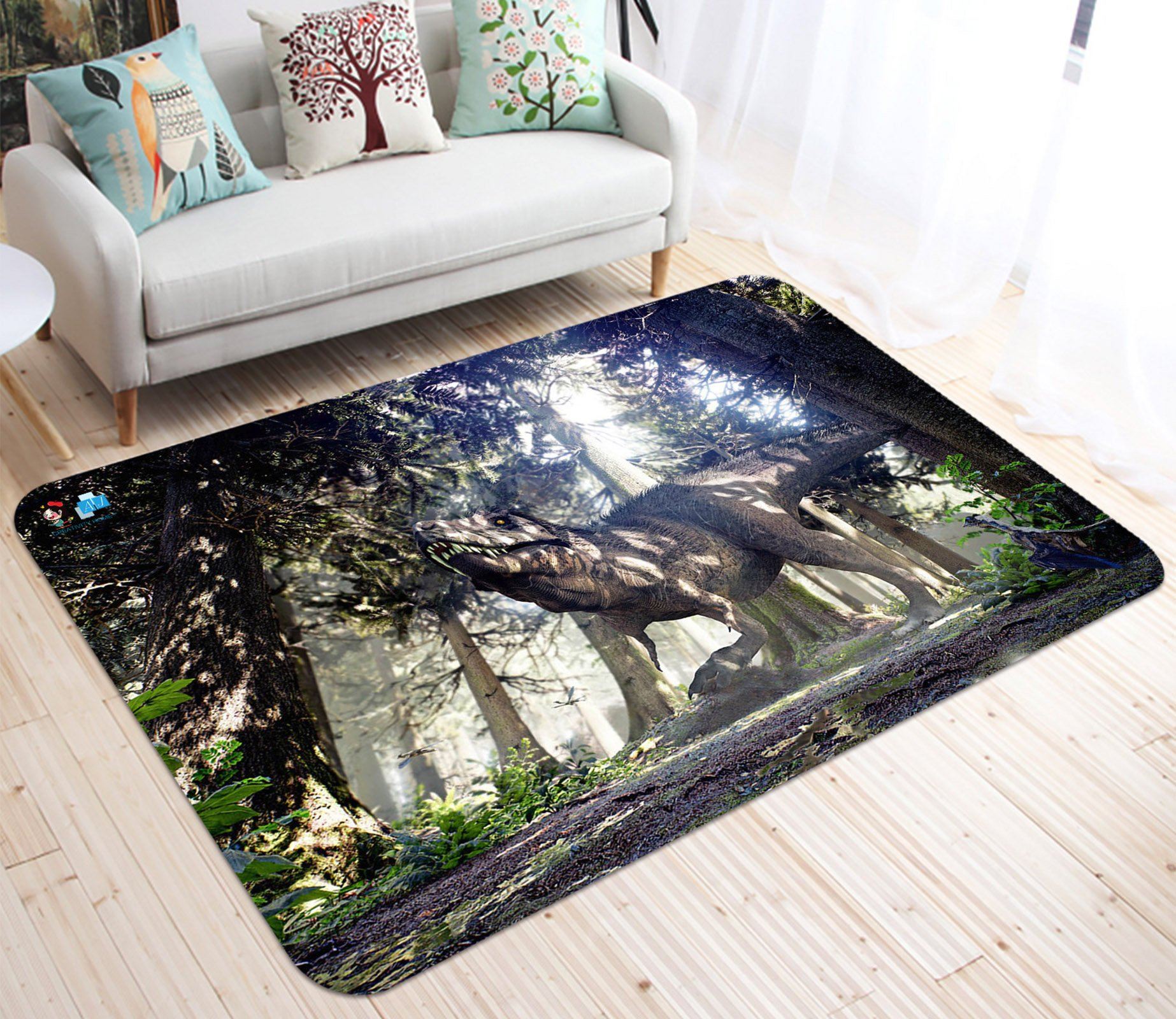 3D Glaring Dinosaur 52 Non Slip Rug Mat Mat AJ Creativity Home 