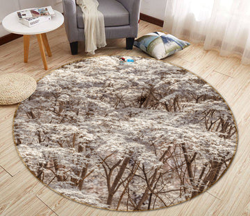 3D Maple Leaves 7401 Assaf Frank Rug Round Non Slip Rug Mat